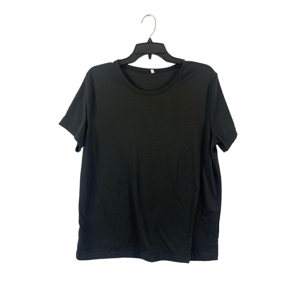 Women's Black Crew Neck T-shirt